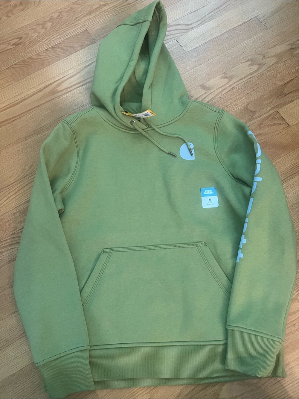 Carhartt Green Logo Hoodie - Classic Workwear Pullover